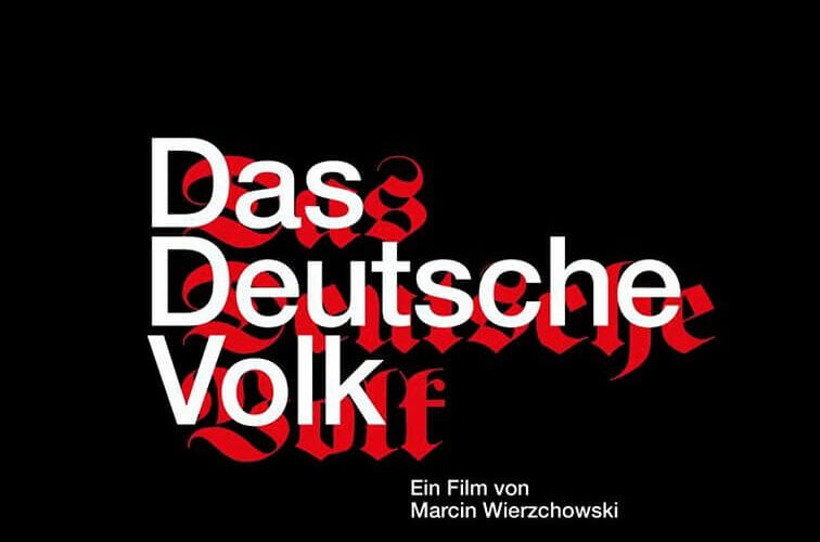 das deutsche volk kinoplakat mit weißer schrift auf roter fraktur