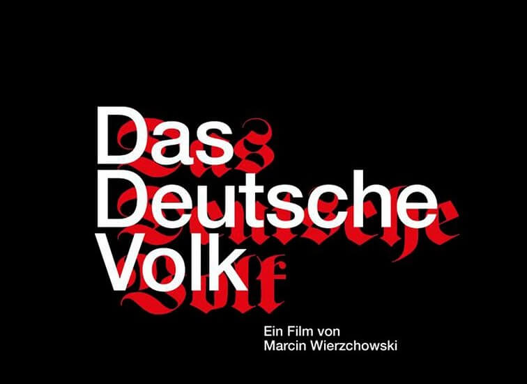 das deutsche volk kinoplakat mit weißer schrift auf roter fraktur